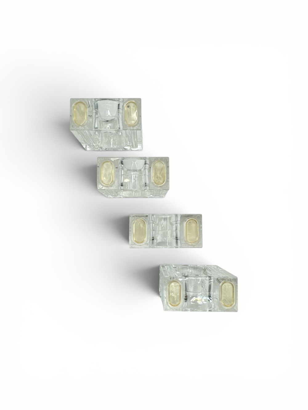 Vintage 1970s Mid Century Modern Lucite Napkin Rings by Lillian Vernon set Four - Picture 2 of 8
